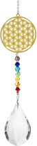 Decoratief Beeld - Bloem Van Het Leven Chakra Kristal Hanger - Glas - Lumeria - Multicolor - 30 X 5 Cm