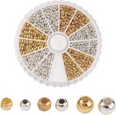 Metalen kralen - spacer beads - goud, zilver, kralenmix, 1160 kralen, gouden kralen, metaal kralen mix, tussenkralen