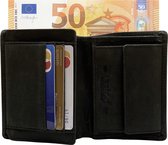 Portemonnee Heren - Portefeuille Heren - Arrigo Portemonnee - Billfold model Zwart Buffelleer