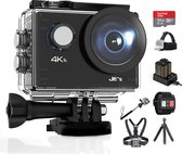 Action Camera JC’s H9 4K Ultra HD + Afstandsbediening + Wifi +  & 16MP foto met OmniVision Chipsensor 4689 + Sandisk 32GB SD + Borstband + Hoofdband + Selfie Stick + Dual accu lader + Tripod statief