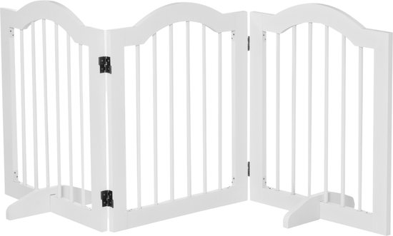 Paws And Claws – Hondenhek Deurhekje – Dog Barrier – 154,5 X 61 Cm – Opvouwbaar – Wit
