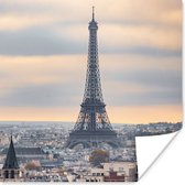 Poster Eiffeltoren - Parijs - Lucht - 100x100 cm XXL