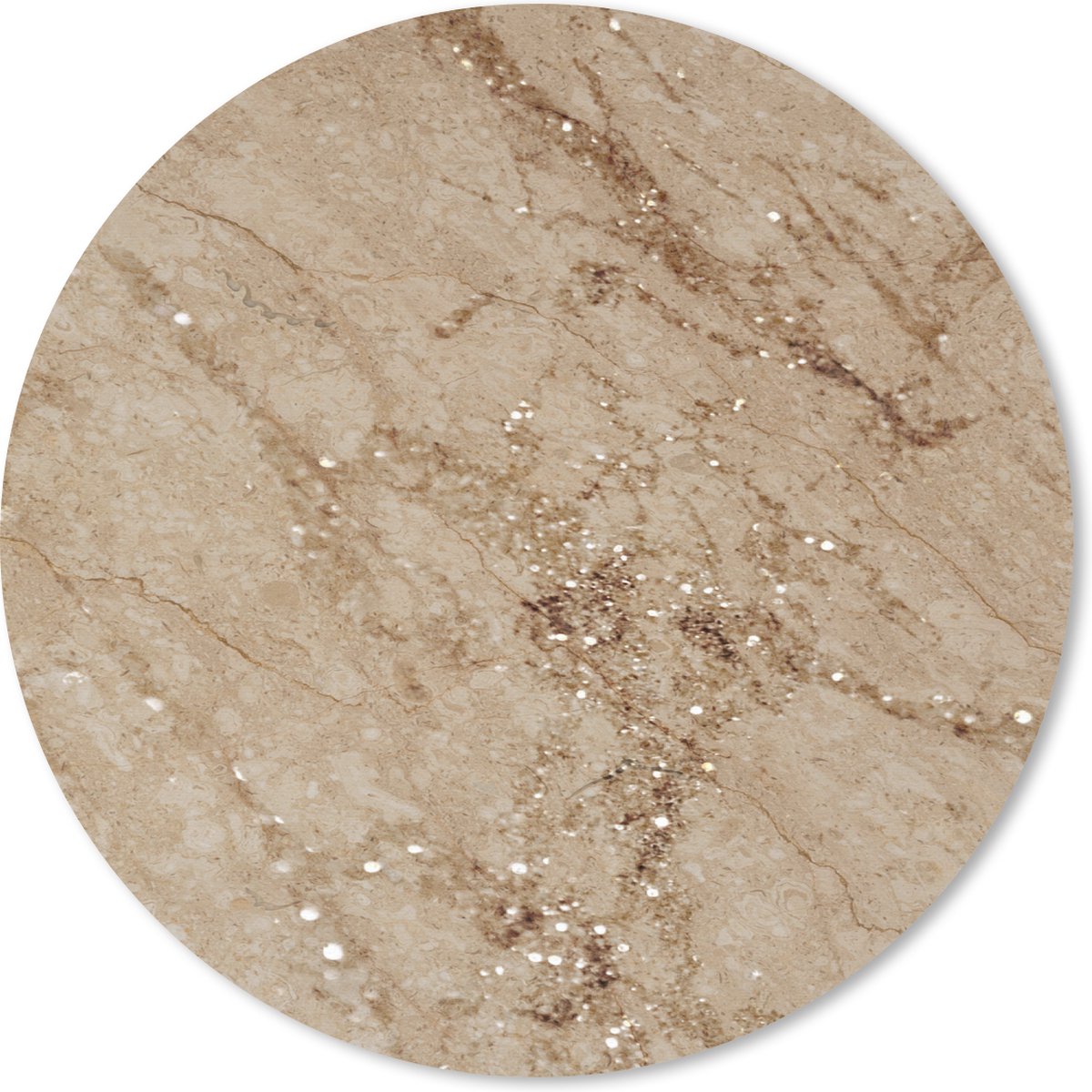 Muismat rond 30x30 cm - Mousepad Marmer - Bruin - Patronen - Ronde muismatten