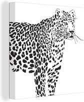 Canvas Schilderij Een illustratie van een luipaard - 20x20 cm - Wanddecoratie