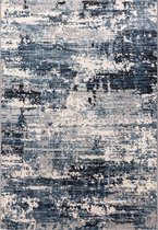 Vloerkleed TOLEDO - modern - marineblauw grijs wit - zacht velours - 160 x 230 cm - in diverse maten verkrijgbaar - kleed - tapijt - karpet - loper - mat - keukenmat - keukenloper