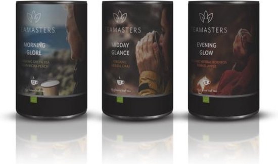 Foto: Teamasters giftbox thee geschenkset cadeau thee herbal chai herbal rooibos groene thee perzik appel klein cadeautje geschenkset biologische thee cadeau vrouw cadeau man