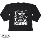 Baby Shirt Zwart Foute kerst Baby it is Covid outside quarantaine Baby  Maat 98 * Corona * Kraam Cadeau * Baby Kerst Cadeau * Geboorte Cadeau