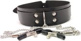 choker + tepelklemmen - zwart - BDSM set - sex toys