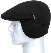 Pet overklap- flatcap- zwart winter wol- maat 57 cm