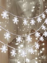 Kerstverlichting sneeuwvlokken - 6 meter - 40 lampjes - batterij - kerst - binnen en buiten