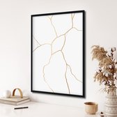 Akoestische panelen - Geluidsisolatie - Akoestische wandpanelen - Akoestisch schilderij AcousticPro® - paneel met gouden Japanse Kintsugi kunst - design 140 - Basic - 160X230 - zwart- Wanddecoratie - woonkamer - geluidsdemper - studio schuim