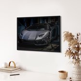 Akoestische panelen - Geluidsisolatie - Akoestische wandpanelen - Akoestisch schilderij AcousticPro® - paneel met Lamborghini Aventador - Design 124 - Premium - 130x90 - zwart- Wan