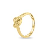 Xoo - Ring - Aanschuifring - Knoop - Knot - Minimalistische sieraden - Roestvrijstaal - RVS - Goud - Maat 17