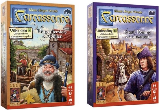 Afbeelding van het spel Spellenbundel - 2 Stuks - Carcassonne Burgemeesters en Abdijen & Graaf, Koning en Consorten