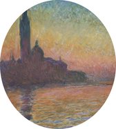 San Giorgio Maggiore in de schemering, Claude Monet - Foto op Dibond - ⌀ 40 cm