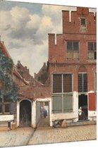 Het straatje, Johannes Vermeer - Foto op Dibond - 30 x 40 cm