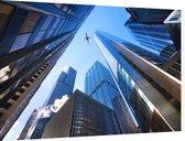 Doorkijkje tussen de wolkenkrabbers van Chicago - Foto op Dibond - 90 x 60 cm