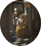De liefdesbrief, Johannes Vermeer - Foto op Dibond - ⌀ 60 cm