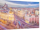 De Calle de Alcala ontmoet de Gran Via in Madrid - Foto op Dibond - 60 x 40 cm