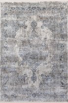 Vloerkleed CASABLANCA - blauw grijze tinten - zacht velours - 240 x 340 cm - in diverse maten verkrijgbaar - kleed - tapijt - karpet - loper - mat - keukenmat - keukenloper