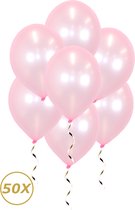 Roze Helium Ballonnen Gender Reveal Versiering Feest Versiering Ballon BabyShower Metallic Roze - 50 Stuks