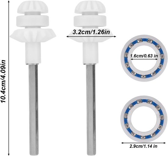 Zwembadreinigers voor Zodiac, 2 Aandrijfassen 2 C60 Vervangingsset voor Zwembadreinigers Compatibel met Zodiac Mx8 Mx6 R0525100 R0526100 R0527000 — afbeelding 2