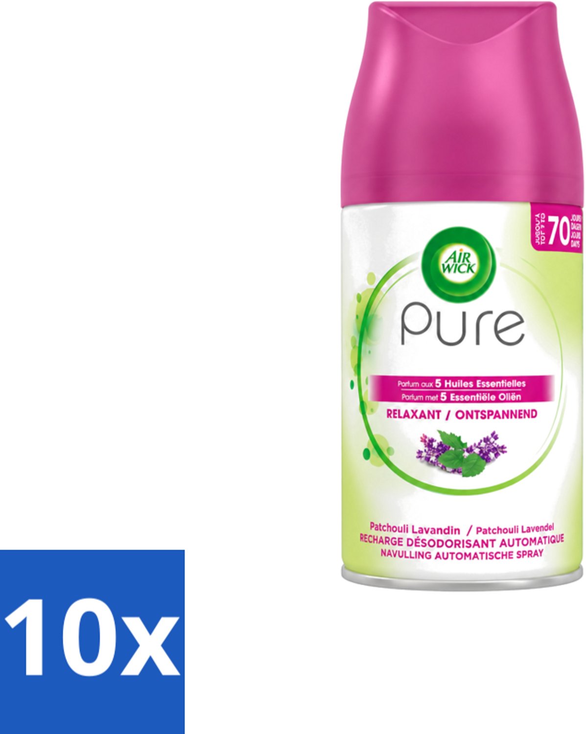 10 x Air Wick – Navulling – Ontspannend – 250 ml - Voordeelverpakking - 10 stuks