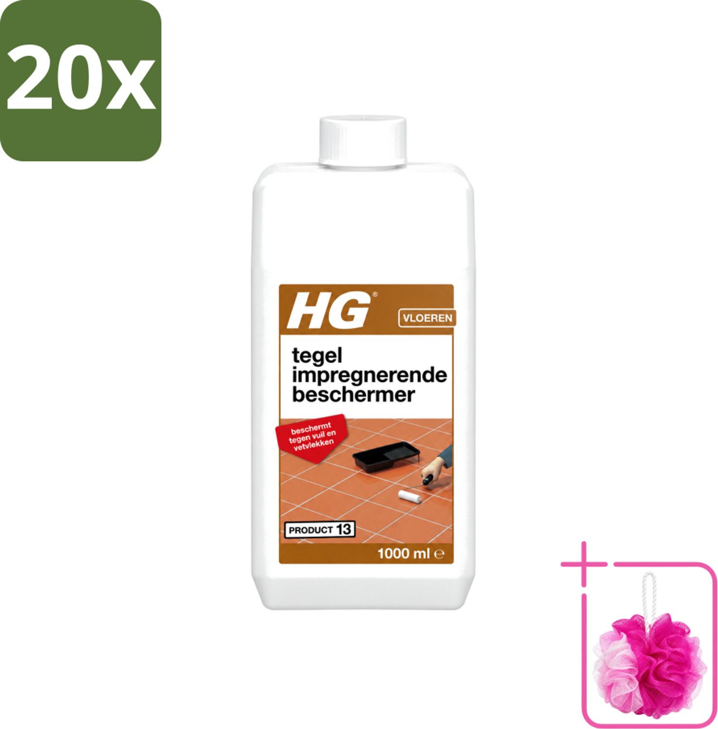 20 x HG - Vloeren - Tegel Impregnerende Beschermer - Beschermt Tegen Vuil & Vetvlekken - 1L - Bulkverpakking - Tegelbeschermer - Douchemop - Vuilvrij