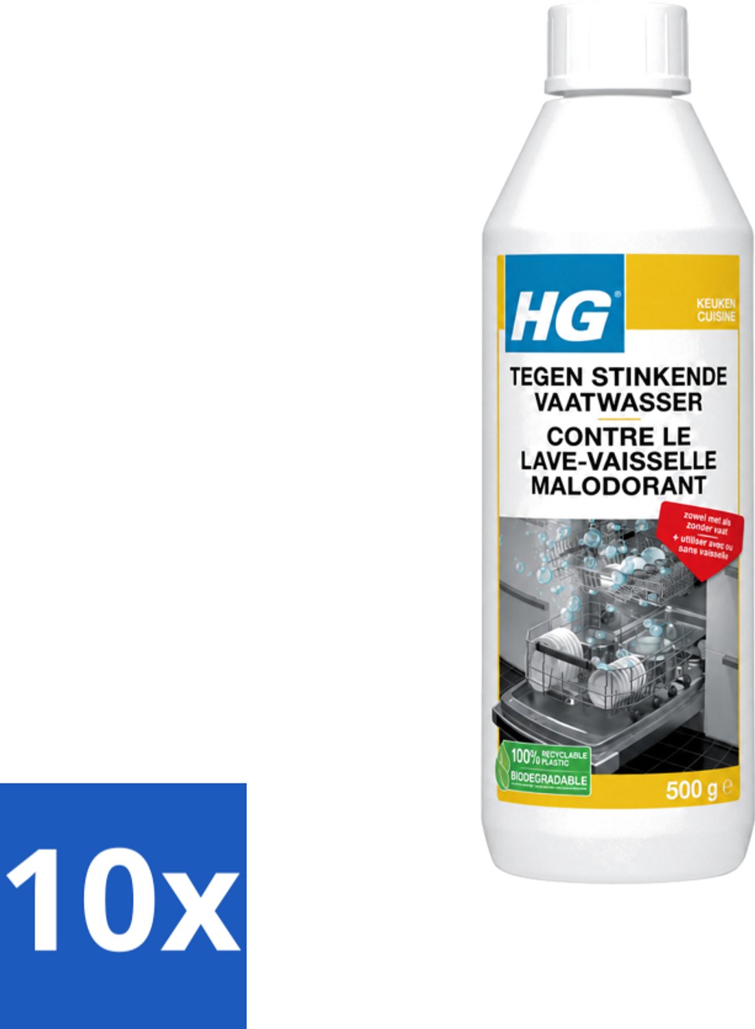 10 x HG - Tegen Stinkende Vaatwasser - Met & Zonder Vaat - 12 Behandelingen - Voordeelverpakking - 10 stuks