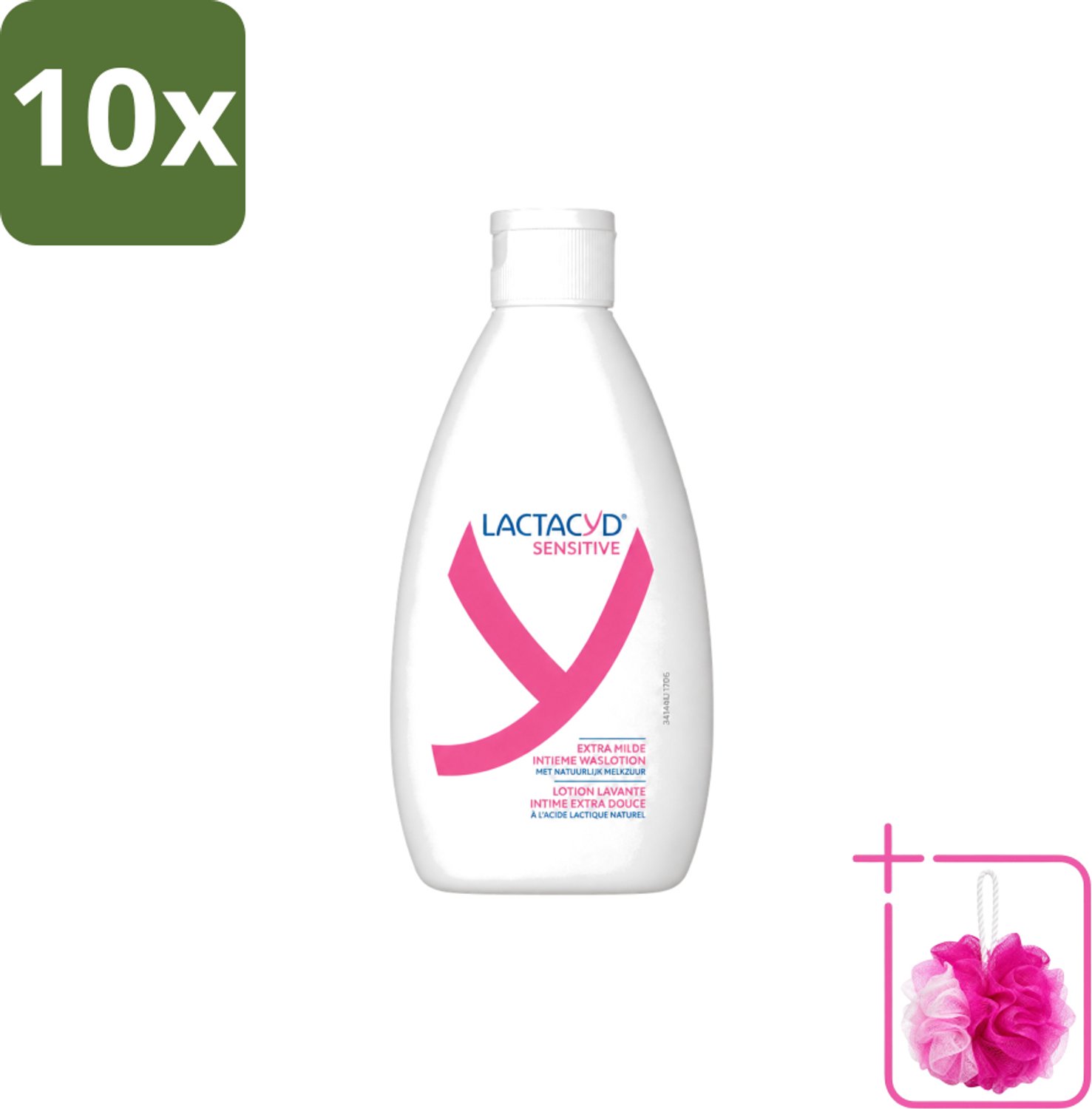 10 x Lactacyd Sensitive - Intieme Waslotion - Extra Gevoelig - Met Natuurlijk Melkzuur - 300 ml - Bulkverpakking - Intieme waslotion - Douchemop - Gevoelige huid