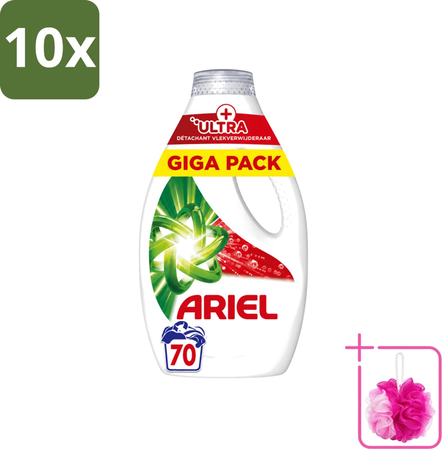 10 x Ariel – Vloeibaar Wasmiddel – Ultra Vlekverwijderaar – 3150 ml – 70 wasbeurten - Bulkverpakking - Vlekverwijderaar - Douchemop - Wasmiddel