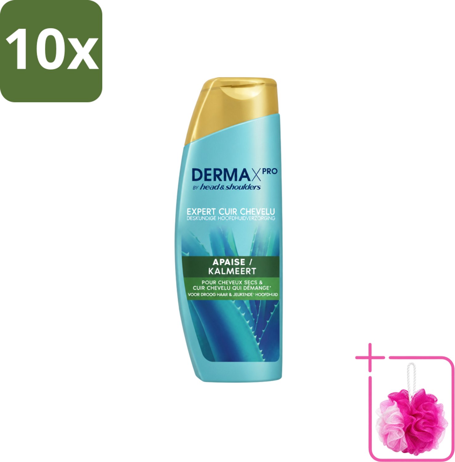 10 x Head & Shoulders - Shampoo - DermaXpro - Kalmeert - 225ml - Bulkverpakking - Kwaliteit - Douchemop - Prijs