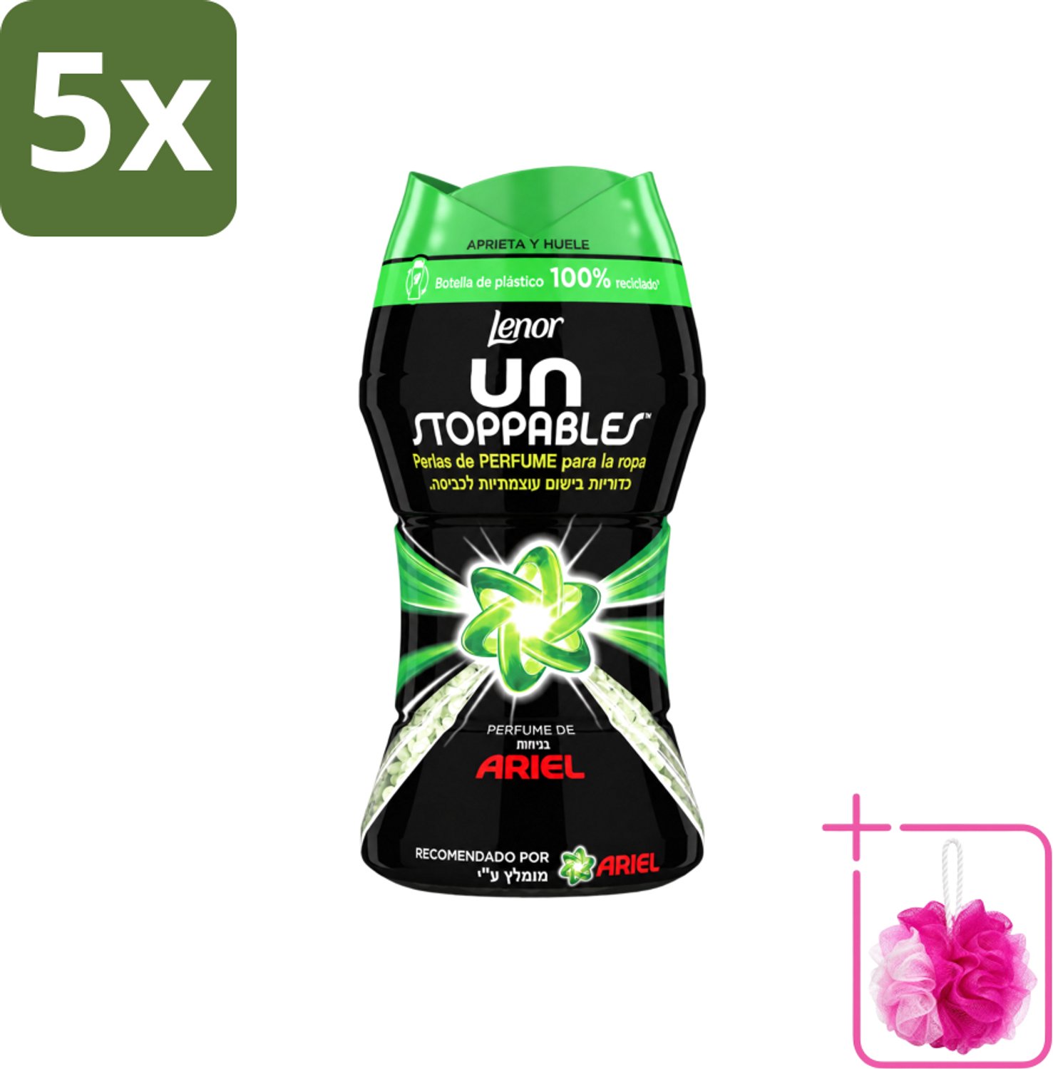 5 x Lenor – Geurbooster – Parfum van Ariel – 11 Wasbeurten – 140 g - Bulkverpakking - Geurbooster - Douchemop - Wasgeur