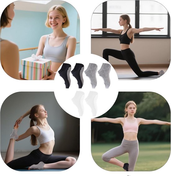 3 Paar Yogakousen Dames - Antislip, Teenloos, Ademend & Comfortabel — afbeelding 5
