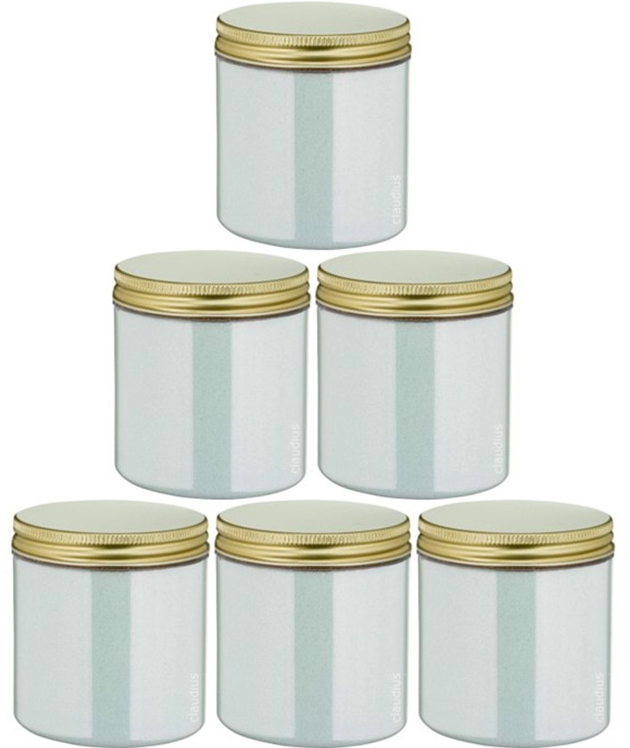 Claudius Scrubzout Hammam Herbal - 300 gram - Pot met gouden deksel - set van 6 stuks - Hydraterende Lichaamsscrub - Body Scrub