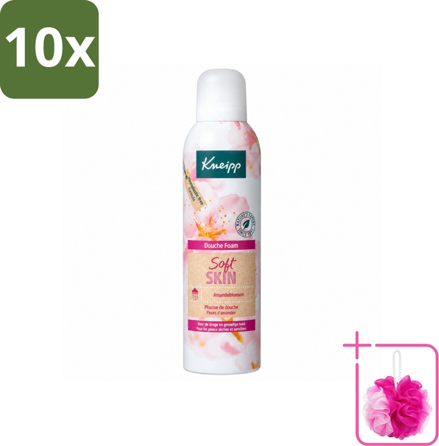 10 x Kneipp - Douche foam - Soft Skin - Voor droge en gevoelige huid - 200 ml - Bulkverpakking - Douche foam - Douchemop - Huidverzorging