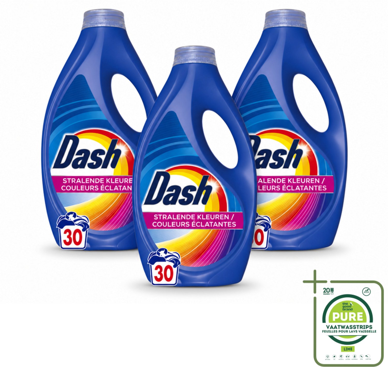 3 x Dash – Wasmiddel – Color – 1350 ml - Grootverpakking - Vaatwasstrips - Kleurbehoud - Vlekverwijdering - Stralende Kleuren - Wasmiddel - Wasresultaat