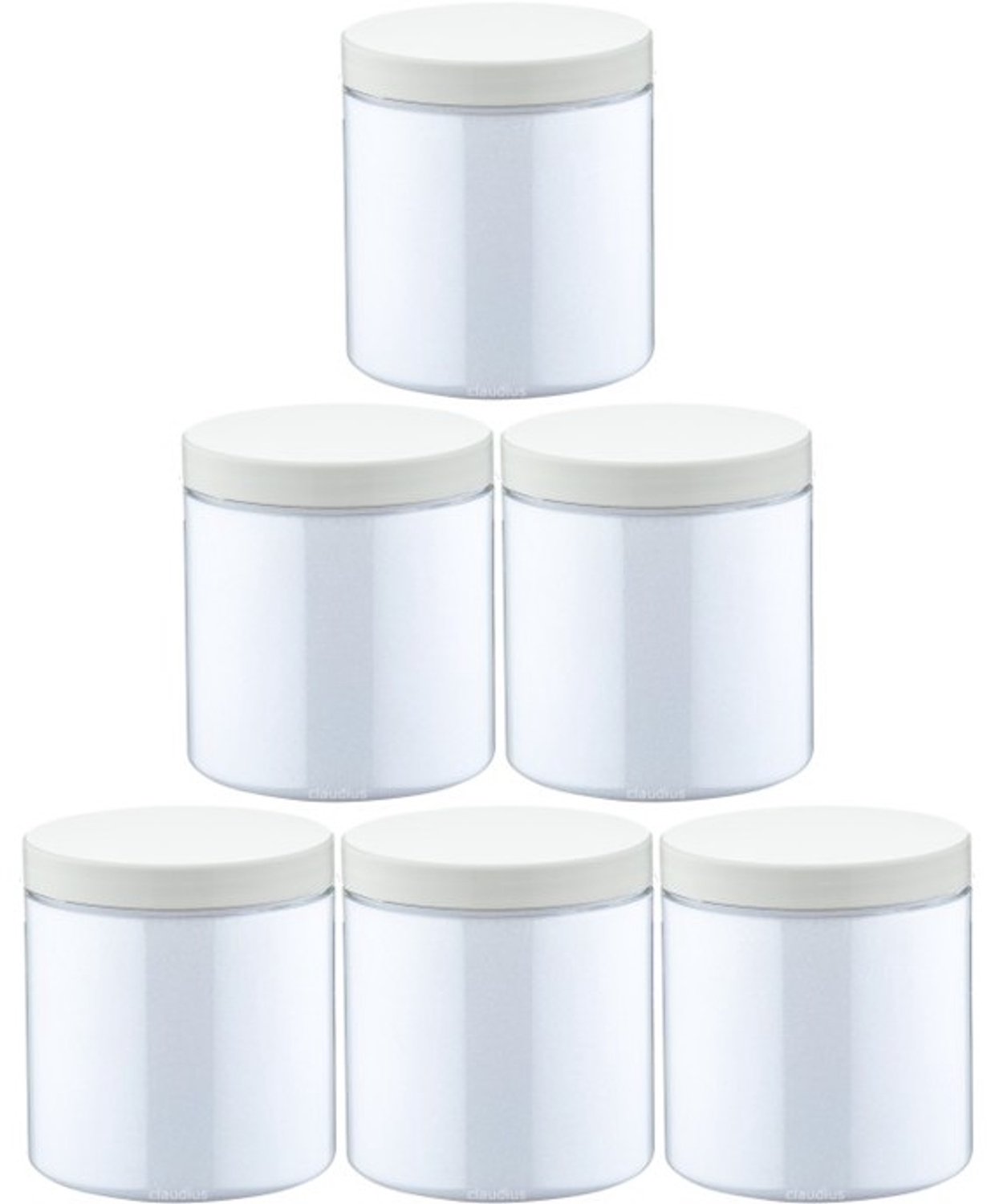 Claudius Scrubzout Kokos 300 gram - Pot met witte deksel - set van 6 stuks - Hydraterende Lichaamsscrub - Body Scrub