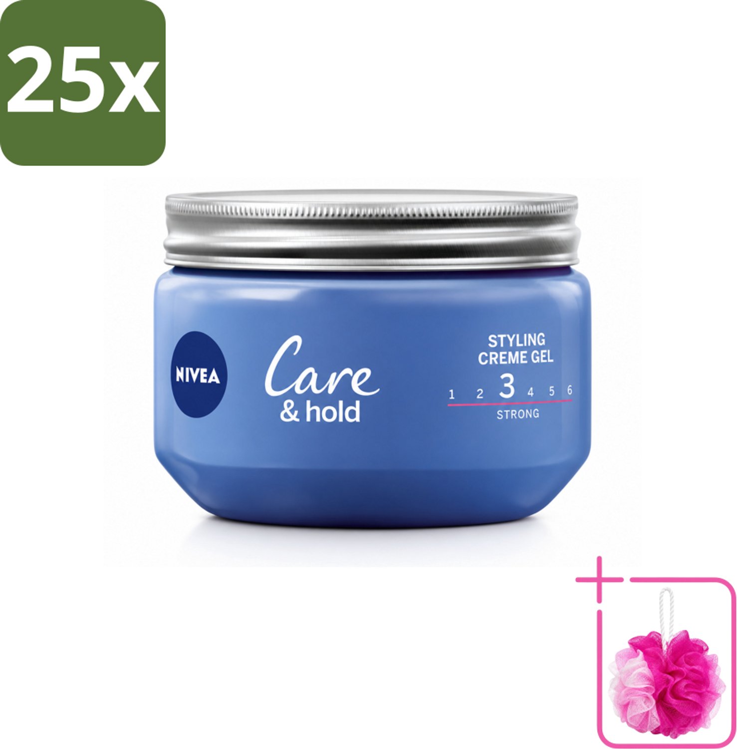 25 x NIVEA - Stylingscrèmegel - Verzorging & Stevigheid - Reinigt Onmiddellijk De Poriën - 150 ml - Bulkverpakking - Haarkruid - Douchemop - Haarkruid gel
