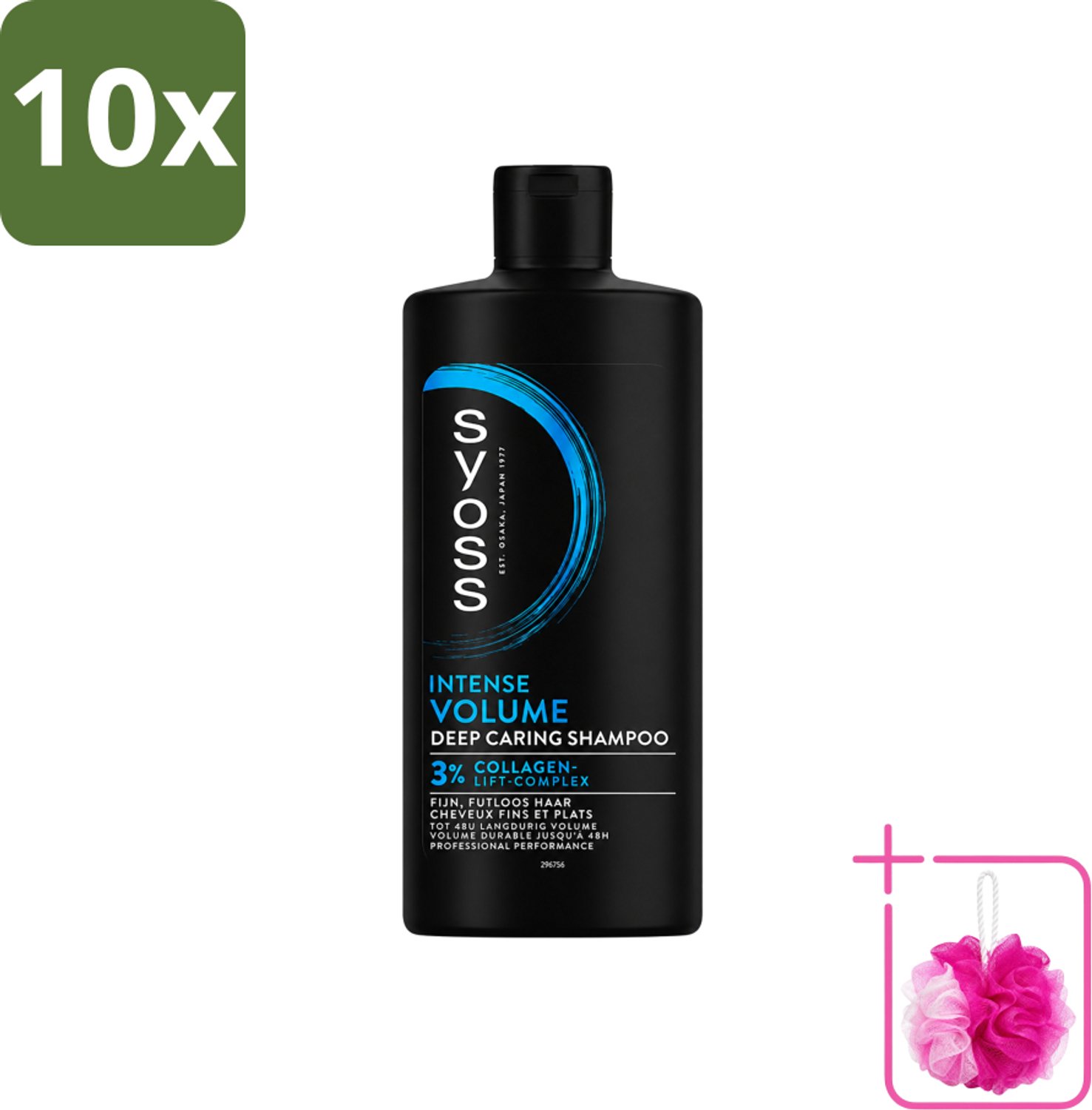 10 x SYOSS - Volume 440 ml - Shampoo - Voor Volumeboost - 440ml - Bulkverpakking - Volume shampoo - Douchemop - Volume boost