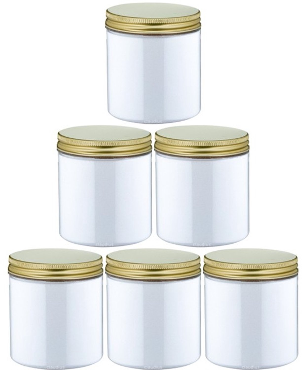 Claudius Scrubzout Kokos 300 gram - Pot met gouden deksel - set van 6 stuks - Hydraterende Lichaamsscrub - Body Scrub