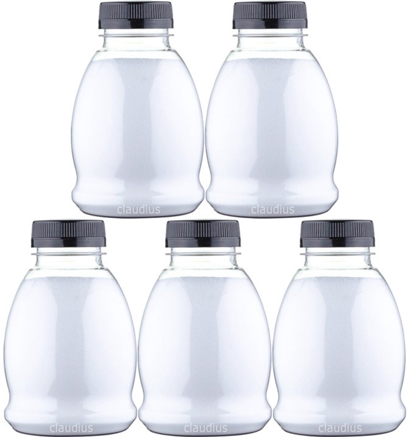 Claudius Scrubzout Kokos 375 - gram - Fles met zwarte dop - Set van 5 stuks - Hydraterende Lichaamsscrub - Body Scrub