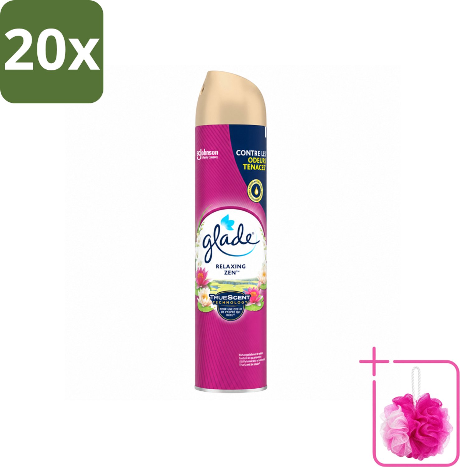20 x Glade - Luchtverfrisser Spray - Relaxing Zen - 300 ml - Bulkverpakking - Luchtverfrisser - Douchemop - Ontspanning
