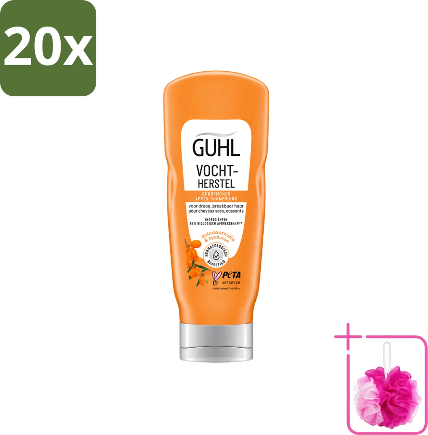 20 x Guhl - Crème Conditioner - Vochtbalans - 200 ml - Bulkverpakking - Hydratatie haar - Douchemop - Vochtbalans haar