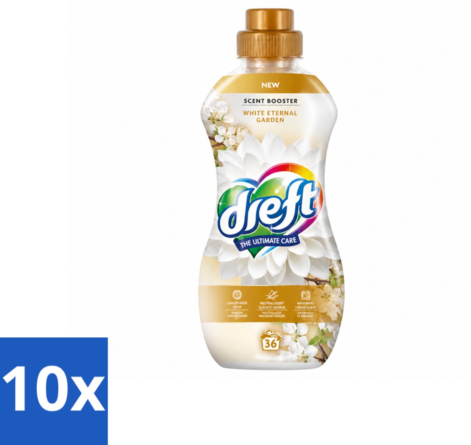 10 x Dreft – White Eternal Garden – Vloeibare Geurbooster – 720 ml – 36 wasbeurten - Voordeelverpakking - 10 stuks