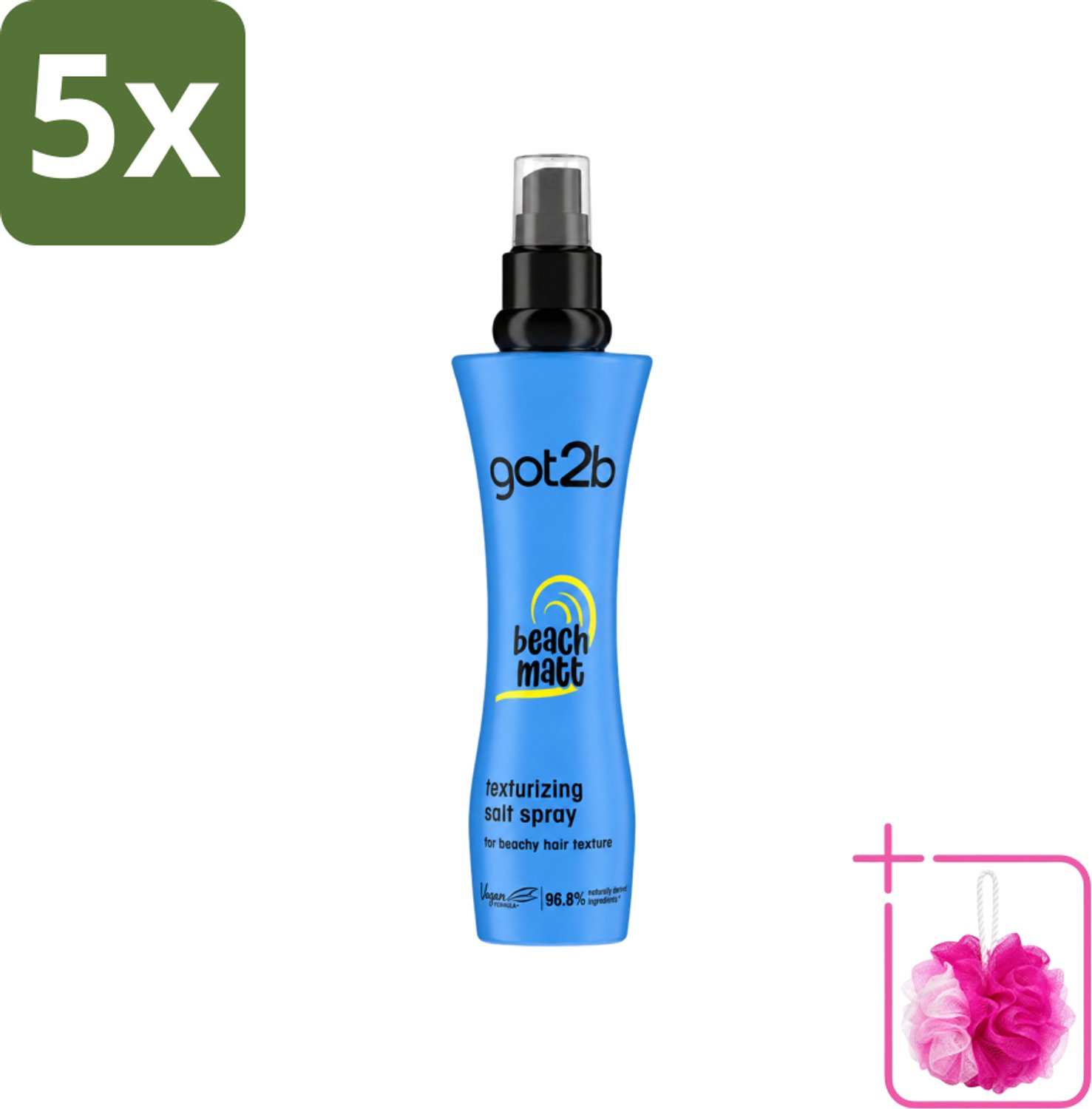 5 x Got2B - Salt Spray - Beach Babe - 200 ml - Bulkverpakking - Strandlook - Douchemop - Zout spray