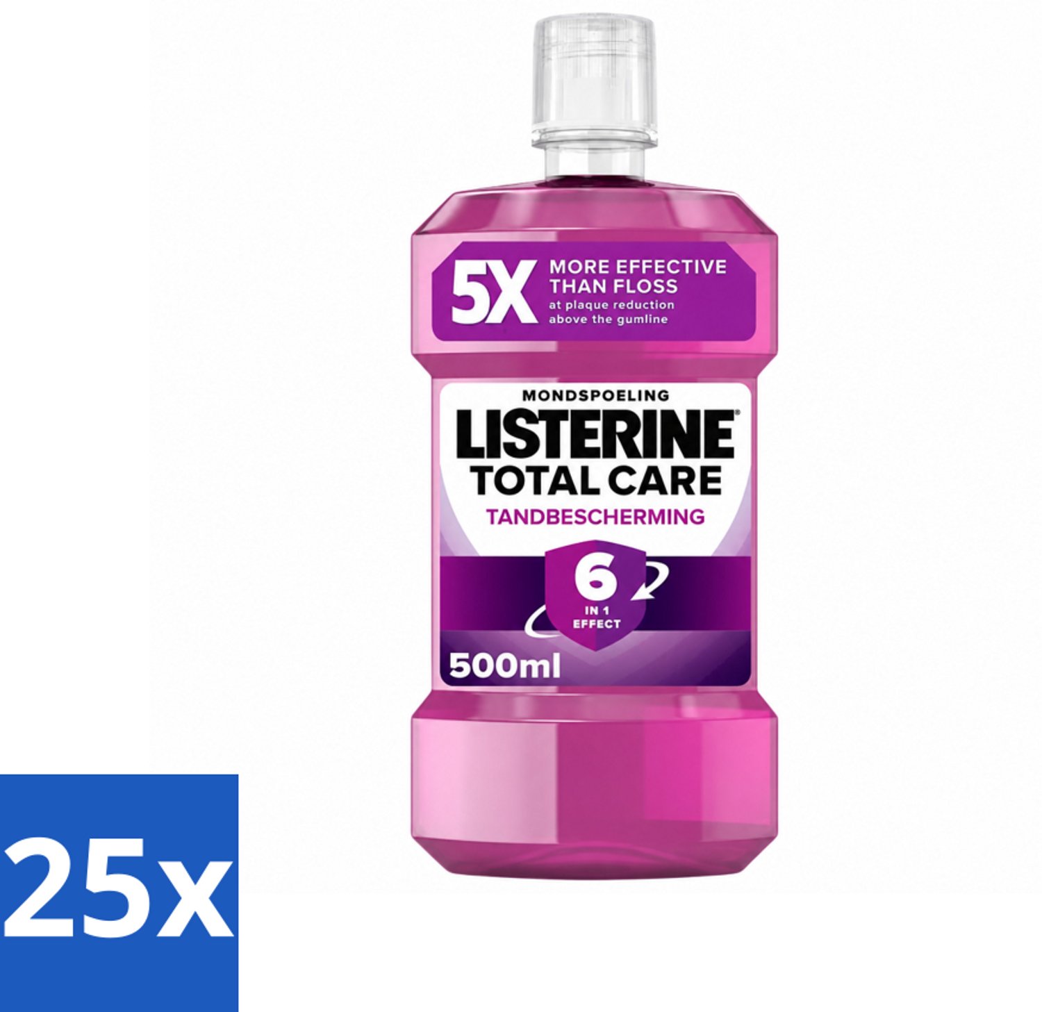 25 x Listerine – Mondwater – Total Care – Tandbescherming – 500 ml - Voordeelverpakking - 25 stuks