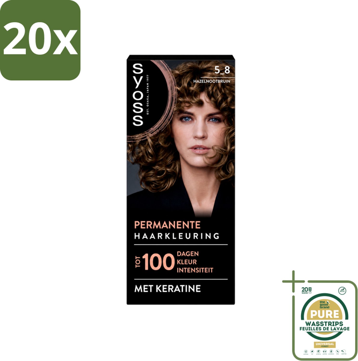 20 x SYOSS - Coloration 5-8 Hazelnootbruin - Haarverf - Grijsdekking - Vermindert Haarbreuk - Wasstrips - Haarkleur - Haarkleuring - Grijsdekking - Haarverf - Haarverf Permanent