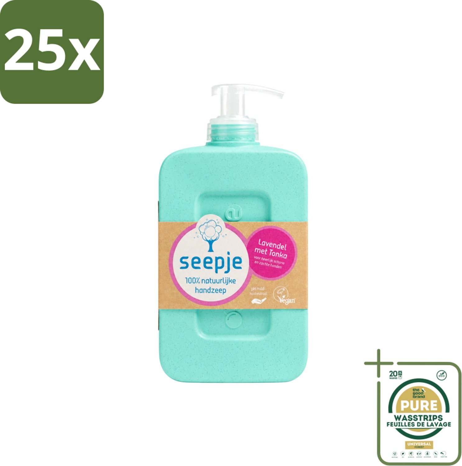 25 x Seepje - Handzeep - Zachte Geur - Lavendel met Tonka - 300 ml - Wasstrips - Handzeep - Natuurlijke Handzeep - Handverzorging - Zachte Geur - Lavendel