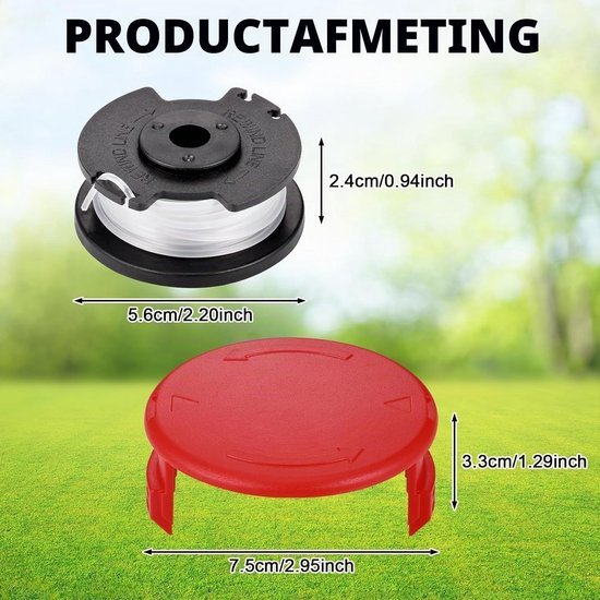 6 Reserve Draadspoelen voor One-Hell GE-CT 18/28 Li TC, 1.6 mm, Compatibel met Einhell TLE-03, Ideaal voor Bosmaaier en Tuinonderhoud — afbeelding 3